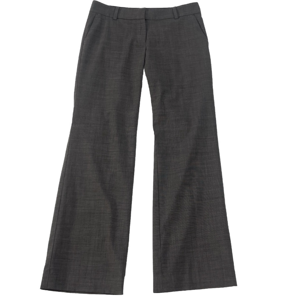 Ann Taylor Wool Gray Straight Leg Dress Pants Mid Rise Size 6 Chino Pockets